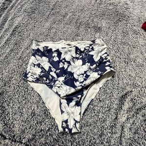 MARINA Navy Floral Bikini set top and bottom